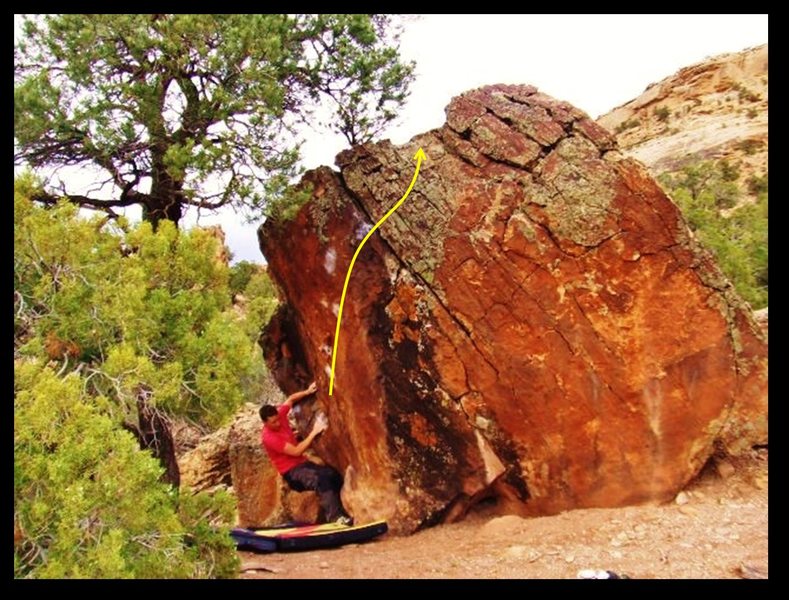 Out of Doors problem on the Western Rust Boulder.