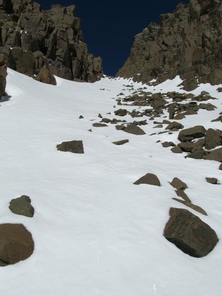 Taken from the Lavender Col looking up the chute. 