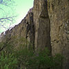 Bishop, Owens River Gorge. Looking along the Social Platform wall.