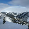 Winter rainbow over Red Mountain Pass