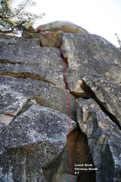 Lunch Rock Chimney Route, 5.7 Topo