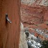 Bolt on first pitch of first ascent route on NE face of NE arete.  This route was later superseded by the NE Arete as it is now known.