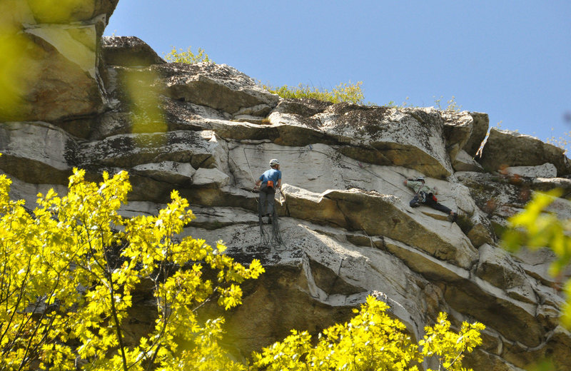 In the crux.  Photo by Tricia.