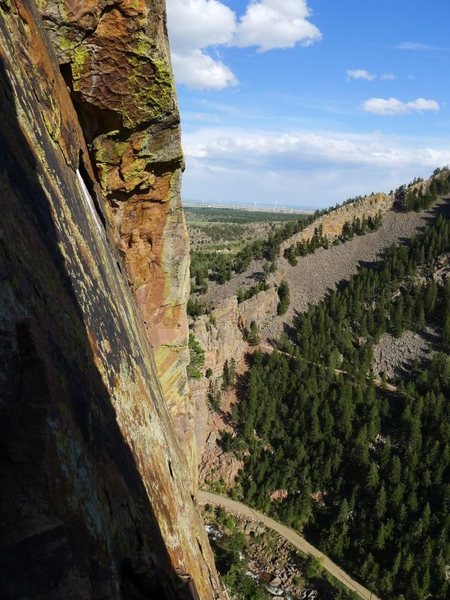 Exposed traverse as viewed from Grand Giraffe.