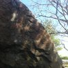 The right arete of the other main boulder of the Little Agassiz area.