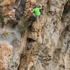 Starting the crux boulder problem on the 1st try<br>
"Mike Wazowski" (5.13+)