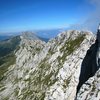 View from the top of the Pilier Martin buttress, prior to attaining the summit ridge