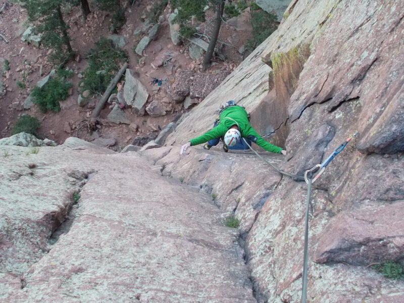 After pulling crux on pitch 1 of "Green Spur".