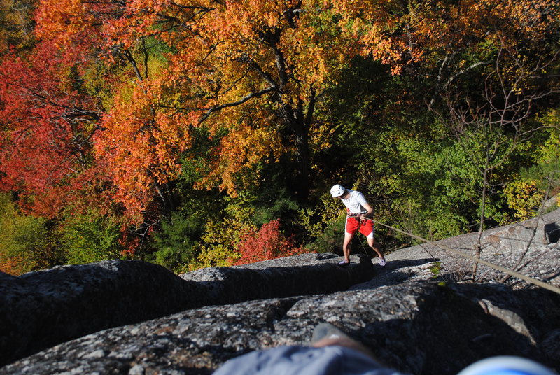 Rappelling the route to reach the base in early October.