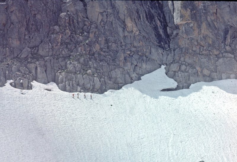 Perry Mansfield climbers at the base of Gilpin 1975.  We did a few trad routes here in the late '60s and early '70s.  I'll try digging up more photos.