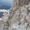 Wall Street ledge from above the lower Exum