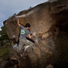 Ian Dory cruising Pinch Overhang in mediocre weather.