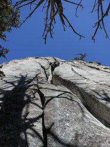 Me pulling the roof on the 1st Pitch. My first Suicide climb.