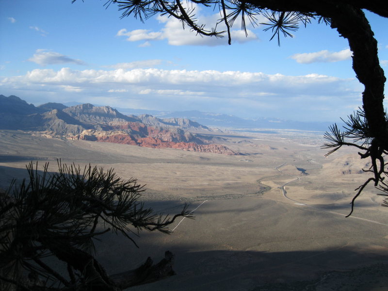 A view of the Calico Hills and Vegas from the Tectonic Shift Ledge.  