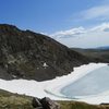 Fall River Reservoir (notch on the left is the crux).