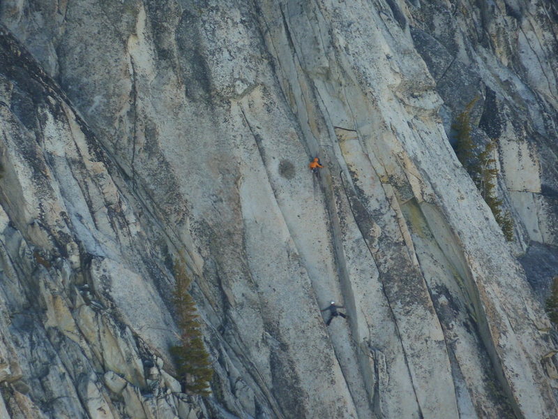 Birds eye view of the crux.