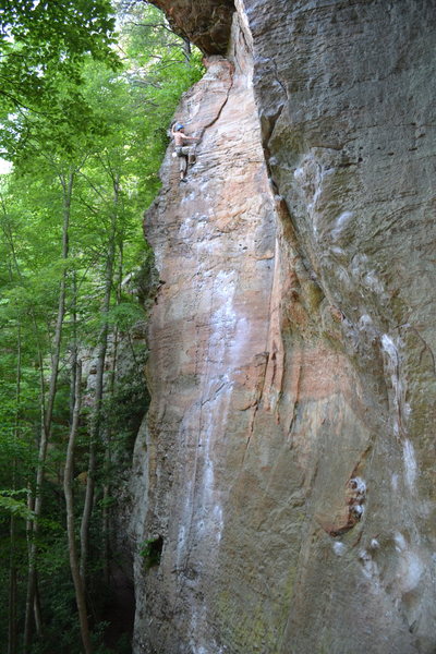 Last move of To Defy the Laws of Tradition 5.10a