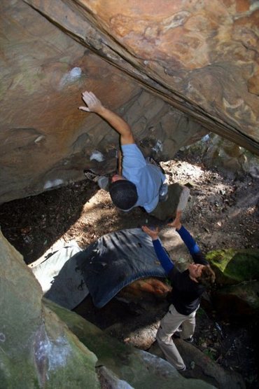 The topout of the cave.  Also known as 'The Tufa'