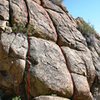 Unknown routes up to ring anchors on the First Wave Buttress.