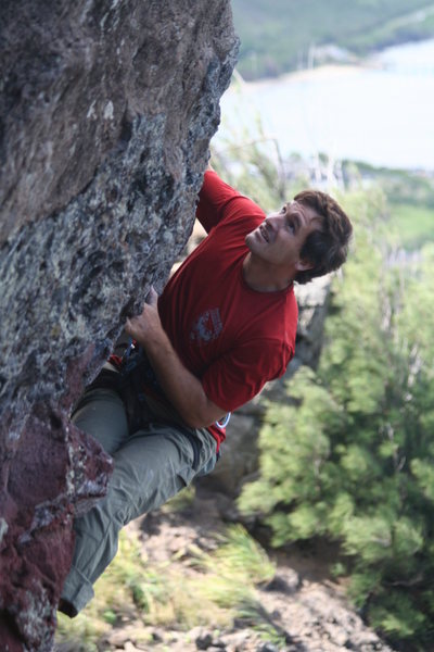 The steep 5.10a at Makapuu crag