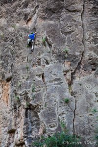 Mkhitar on the second ascent of Rainy Day.