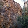 The "Channel 6 News Tower" as seen from down canyon. The small width of the canyon makes taking a frontal pic that shows all of the tower impossable.