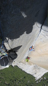 Jesse and Jeremy climbing Freerider.  What a show!