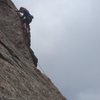 Laura finishing the crux.