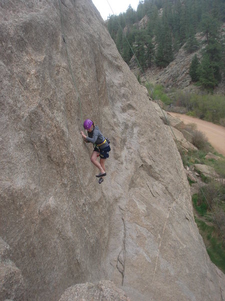 Kelly climbing Miss Wyoming.