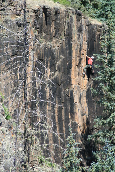 Triston Richardson starting the crux.