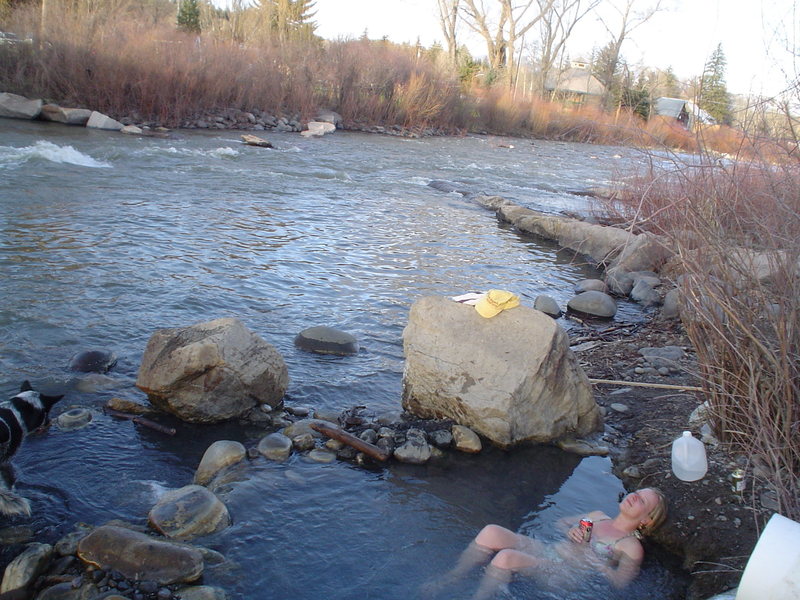 Hippy Dippin at the free downtown hot springs