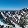 The traverse from South Arapahoe to North Arapahoe Peak. There is a cairned and painted route, but I recommend staying as close as possible to the edge and scoping it out as you go.  That way you get maximal exposure and none of the moves are that hard even in hiking boots.