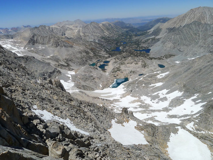 descent via the NE Ridge (Dade, Treasure and Gem Lakes below)