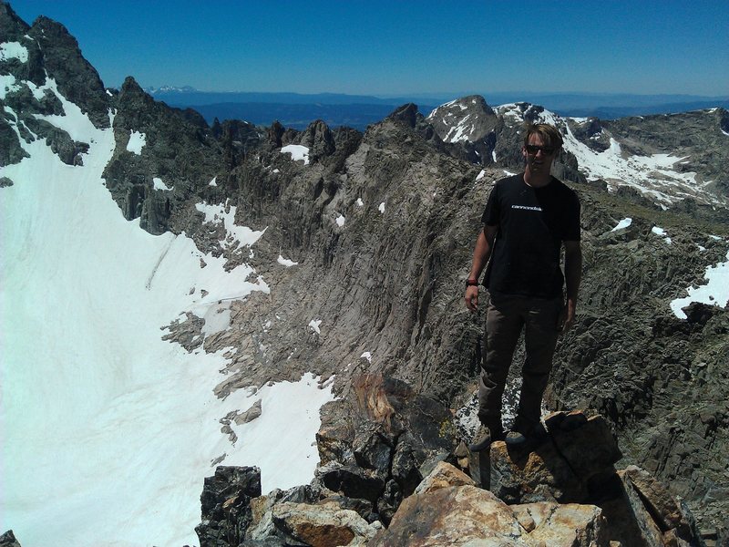 Clay atop Shoshoni with the Kasparov behind him.