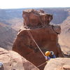 The last pitch goes up the right side with the big precarious block... we pulled on it and it didn't move.