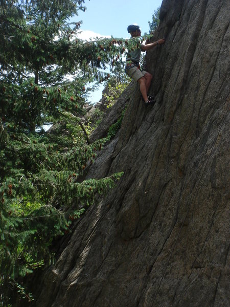 Greg K. hitting the crux of Tree Line.