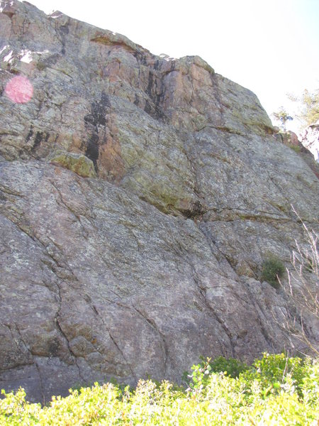 Looking up at Hunter Orange on the Long Wall.