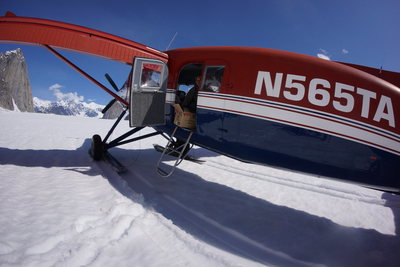 Landing in the Ruth Gorge.