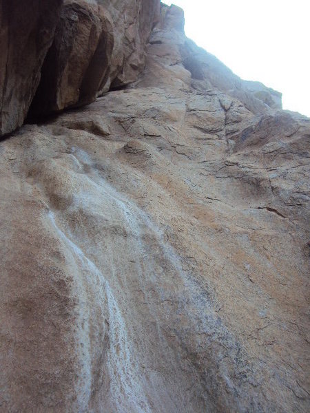 Looking up from belay 1 onto pitch 2.