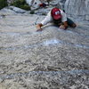 Fun thin moves on Power Lust. 7/2012. <br>
<br>
Photo: Dave Stallard