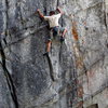 Climbing the dikes and flares in the lower face section. Rehab. 7/2012. <br>
<br>
Photo: James Sullivan