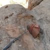 sketchy slung boulder at top