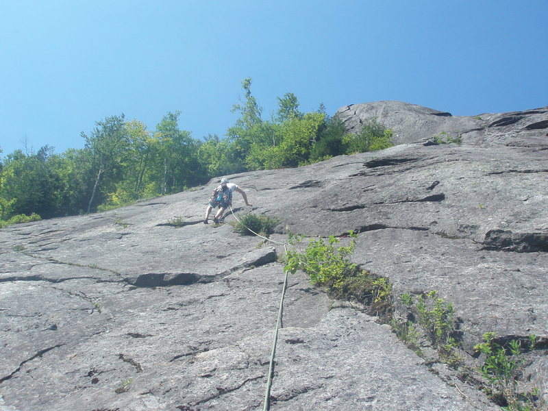 Our second pitch of simul-climbing on Empress