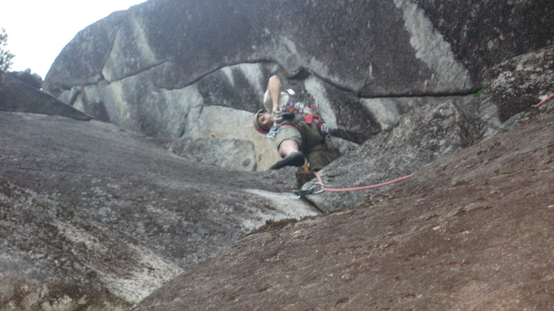 Jon starting the crux moves 