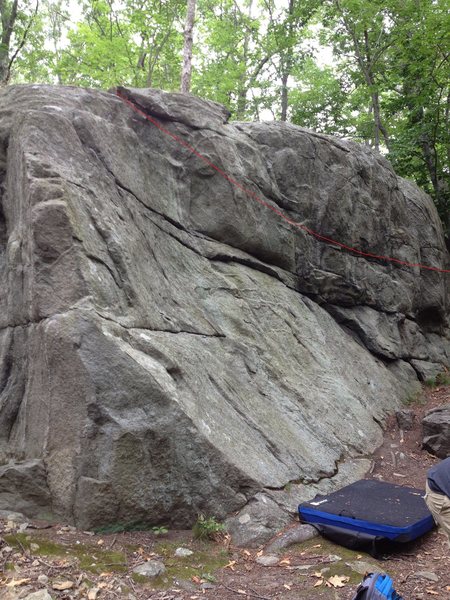 Start in the back behind the trees and then follow the red line to the top out.