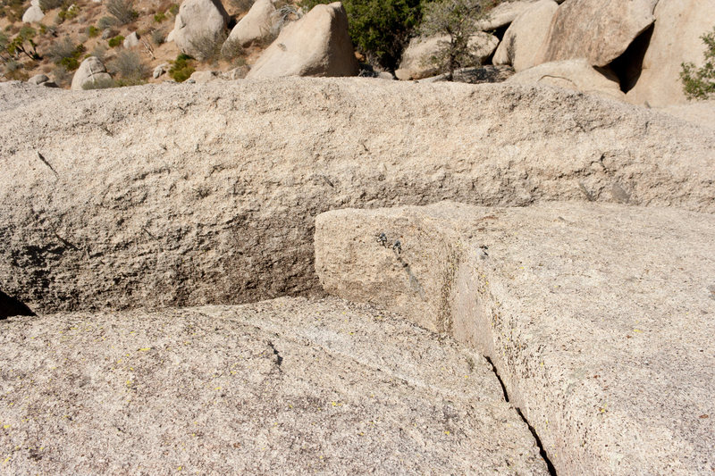 Anchor for 5.9 layback climb (on top of Getting Smaller Rock)