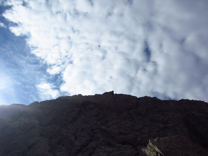 Jerod, climbing up one of the ridges. I would call this a 5.7 free solo. :)