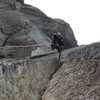 Alex Honnold on Las Manos del Dia, 5.11+, Trinidad, Chile.