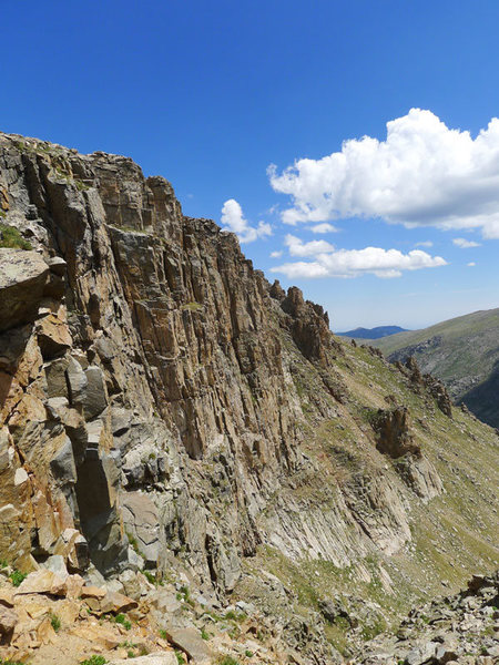 The buttress from the approach ramp.