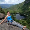 Natasha sitting atop of the 5th pitch.  Her first multi-pitch climb and we took her up the chimney variation.  A beautiful day in the ADK! :D